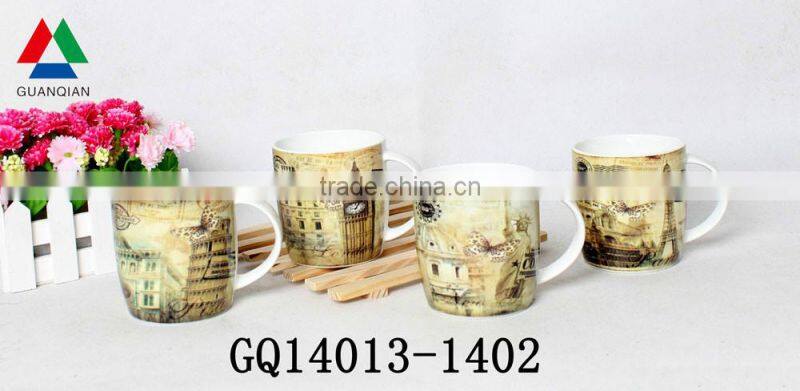 Christmas promotional gift bone china tea cup 345ml high quality for Korean