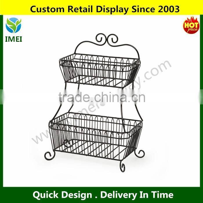 Countryside 2-Tier Flat-Back Basket, Antique Black YM5-1149
