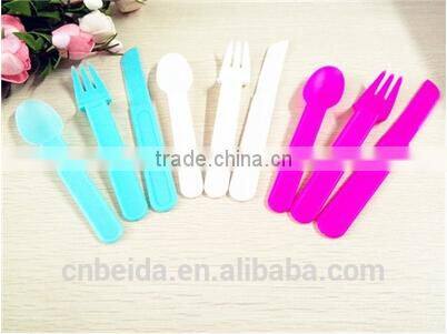 Disposable plastic 3 pieces of fork/ knife /spoon for picnic /barbecue tableware