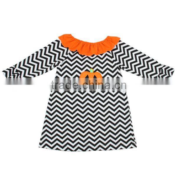 2016 newest kids halloween costumes handmade baby dress boutique fashion halloween dress long sleeve chevron dress