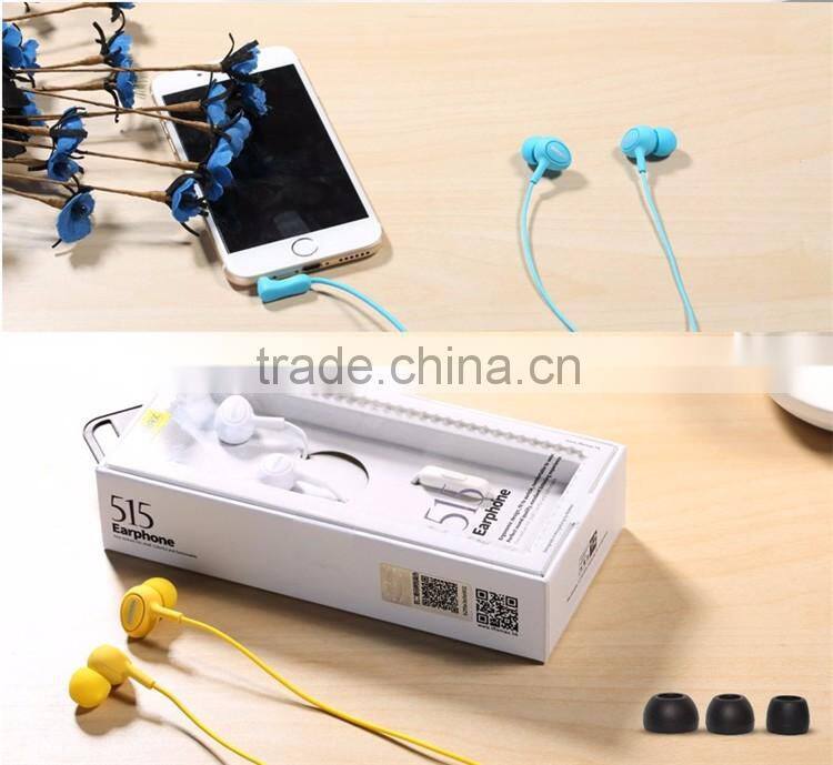 REMAX 3.5mm Metal Micro Moving Coil Unit In Ear Stereo Music headset microphone For IPhone 6S Samsung stereo headset