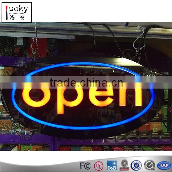Hanging store open led open neno signage /sign used in shop multi colorled light edge lit sign