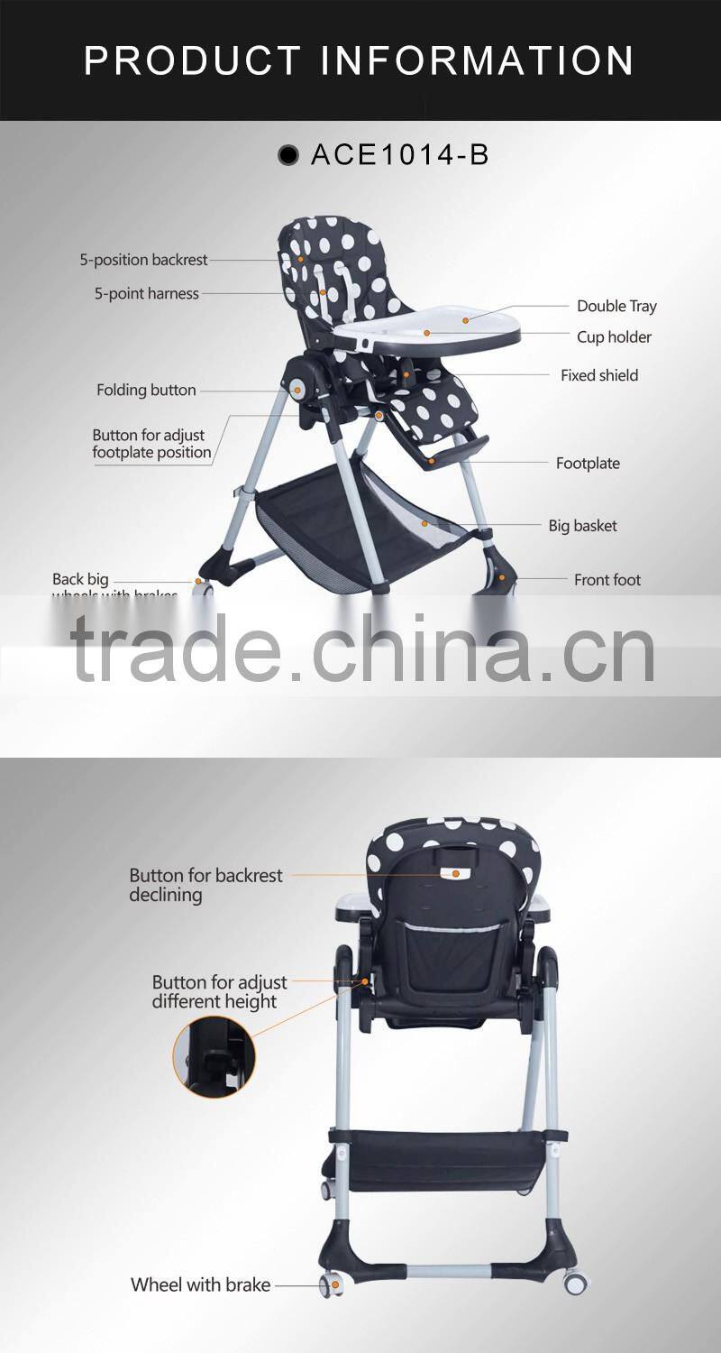 Hot Selling Foldable Baby Dinning High Chair with EN14988