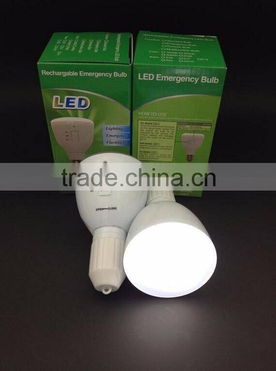 wholesale E27 emergency led light bulbs 4W 6W rechargeable led bulb