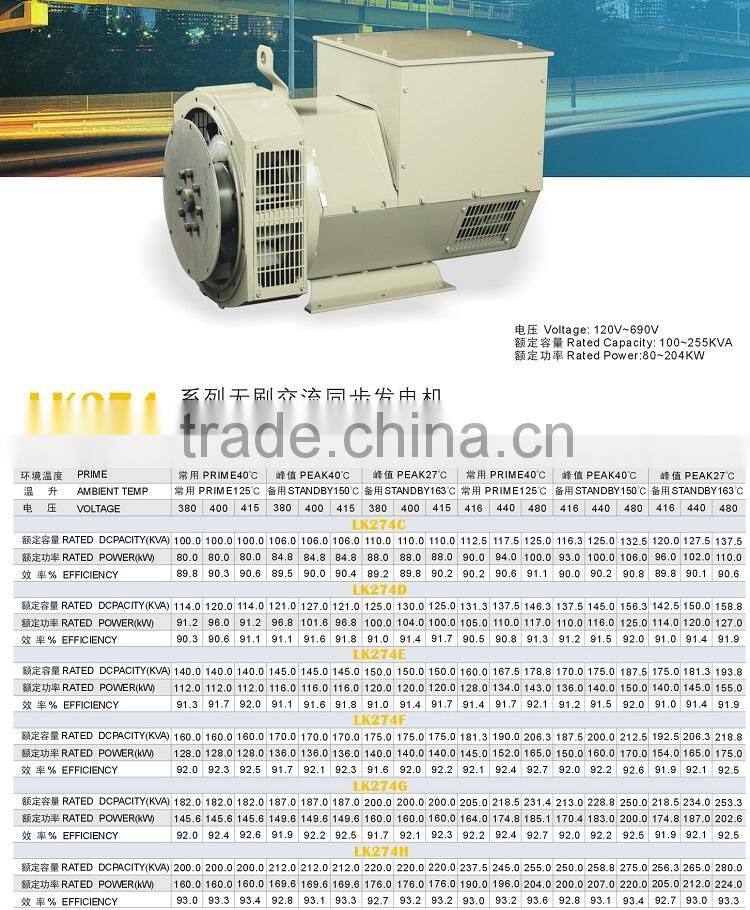 Longkai Three Phase Brushless Alternators 24KW