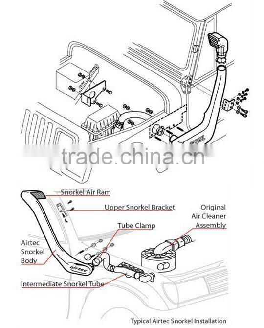 OEM Wholesale china 4x4 manufacturer 4X4 snorkel for hilux parts