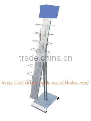 metal white wire portable magazine newspaper bruchure catalogue display stands HSX-2020