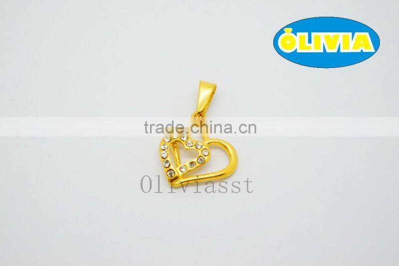 Olivia 2016 New Modern Fashion Jewelry 316 Stainless steel Cast Love Heart With Wing Pendant
