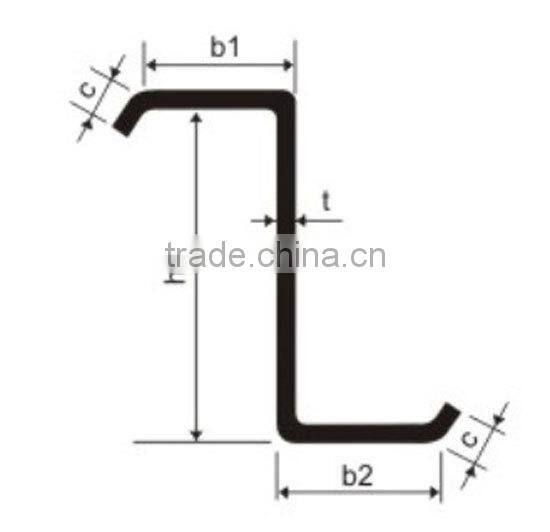 High quality Z shape galvanized steel purlin