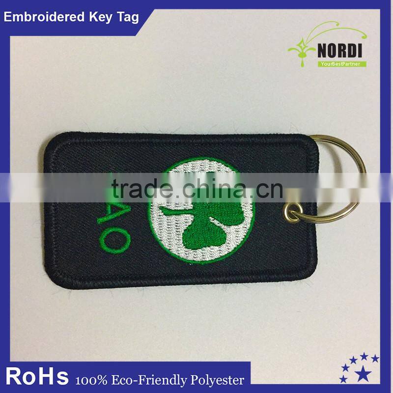 promotional Embroidery Keychain/felt keyring/ fabric key tag/High Quality In Cheap Price