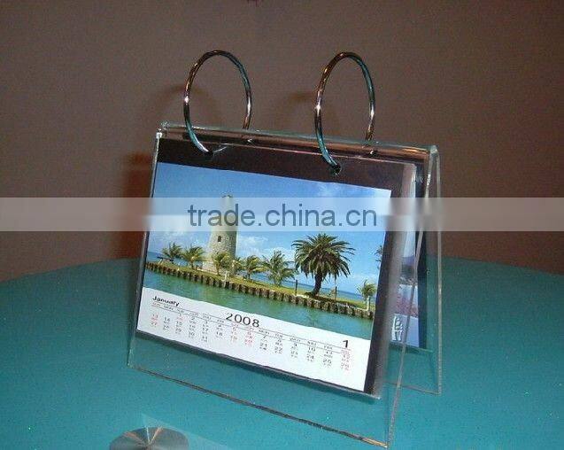 customized 2017 V shaped acrylic calendar calendar display holder