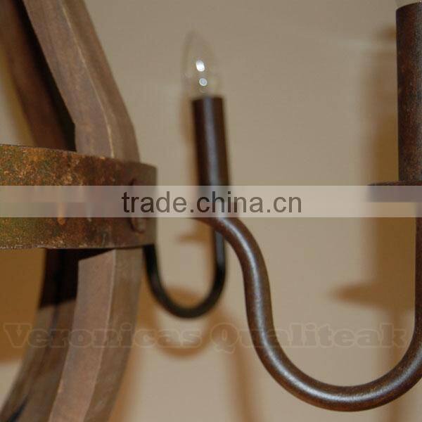 Shabby Chic Chandeliers Wine Barrel 8 Lamps