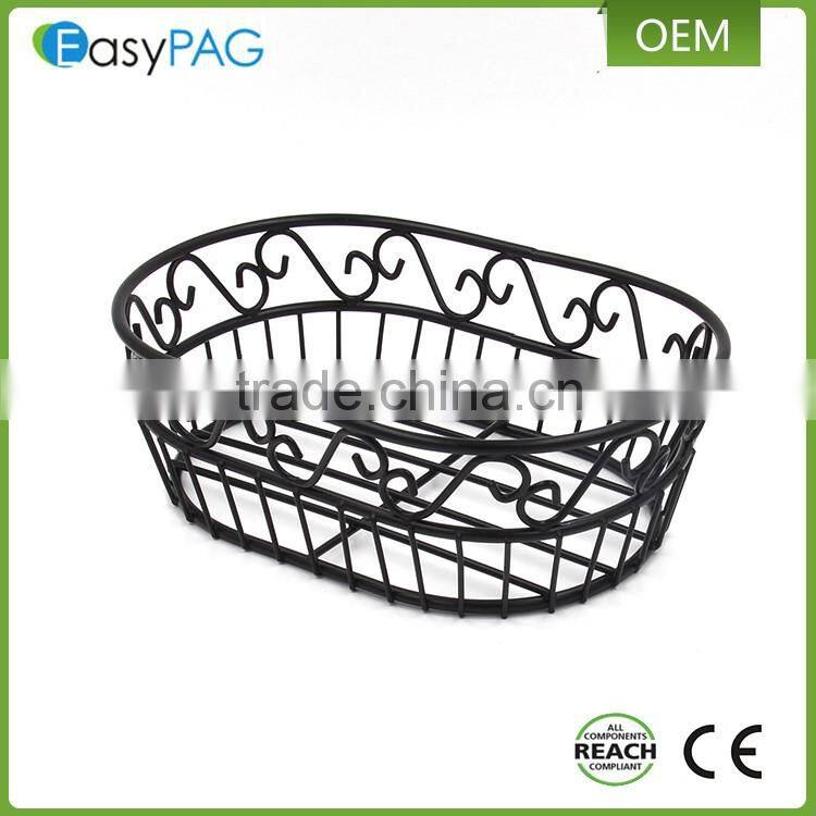 Factory manufacture scroll shape metal wire home kitchen bread basket