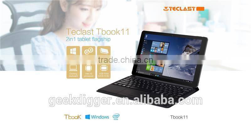 Teclast Tbook 11 2 in 1 Ultrabook Tablet PC-GRAY/10.6 inch Win 10 + Android 5.1 Intel Cherry Trail Z8300 64bit