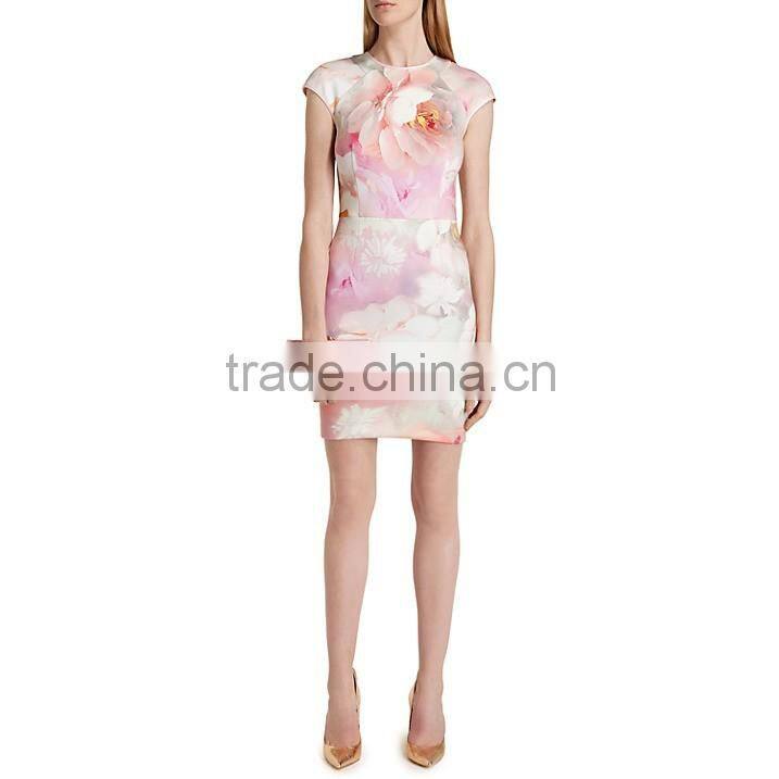 New dress collection office wear cap sleeve fashion woman pencil formal dress