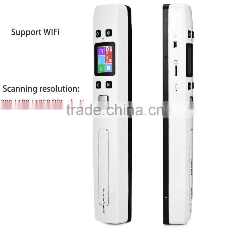 1050DPI Wireless WiFi Portable Digital Scanner with Handyscan Document Photo Receipts Books Double JPG / PDF Format TF Card