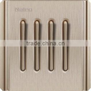 brushed champagne 4 gang 1 way slim button electric wall switch
