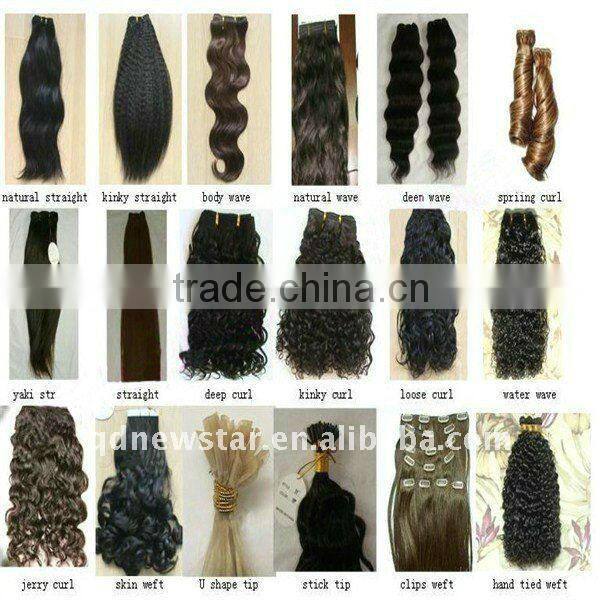 22" Indian remy human hair hand tied weft, from factory directly