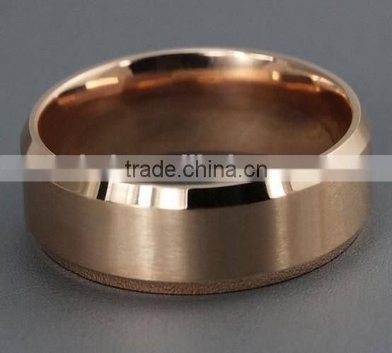 Mens Womens Wedding Bands Classic 8MM Titanium Steel Promise Rings for Him High Polished Rose gold Comfort Fit Ring