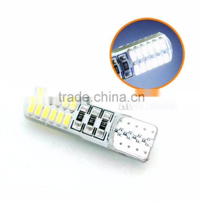 T10 24 smd CANBUS ERROR FREE silica gel car marker light waterproof wedge light reading dome Auto parking bulbs