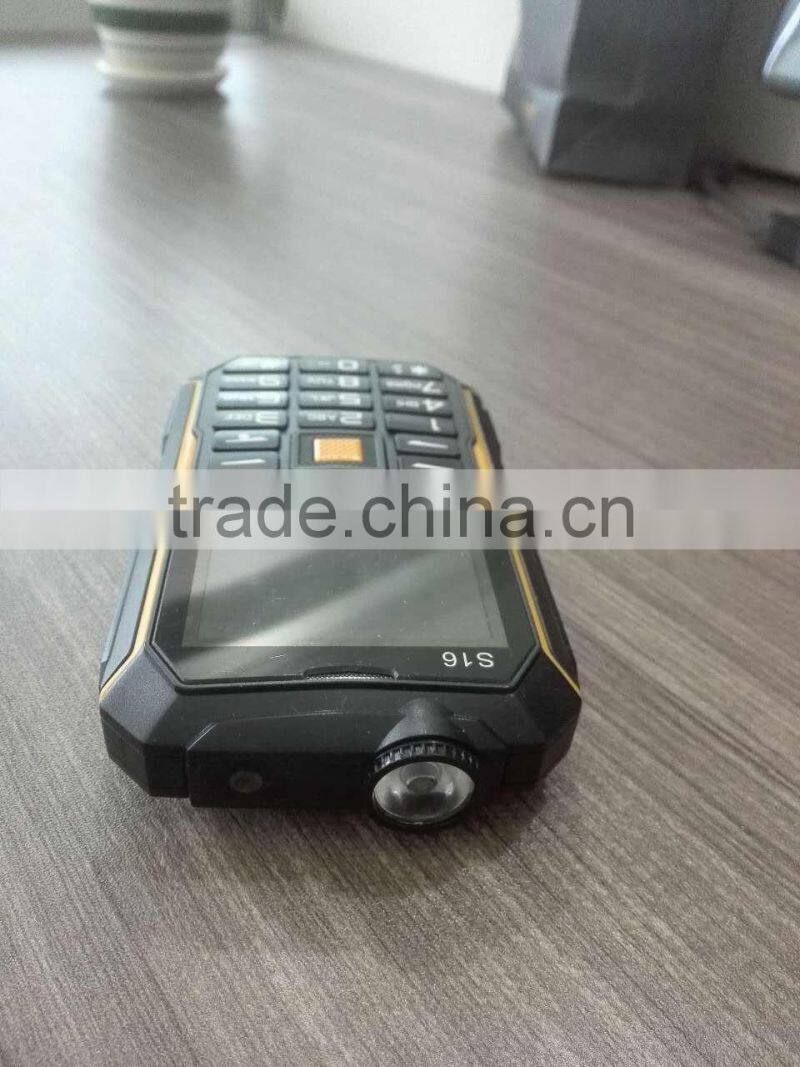 2016 three proof 3G Dual Core mobile phone, water proof shock proof cell phone S16