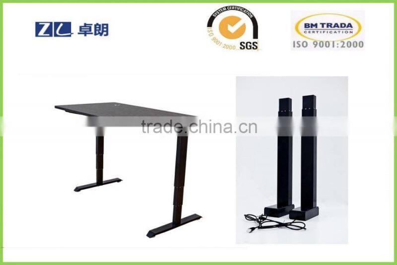 Non-rotation black computer desk lift table by electric