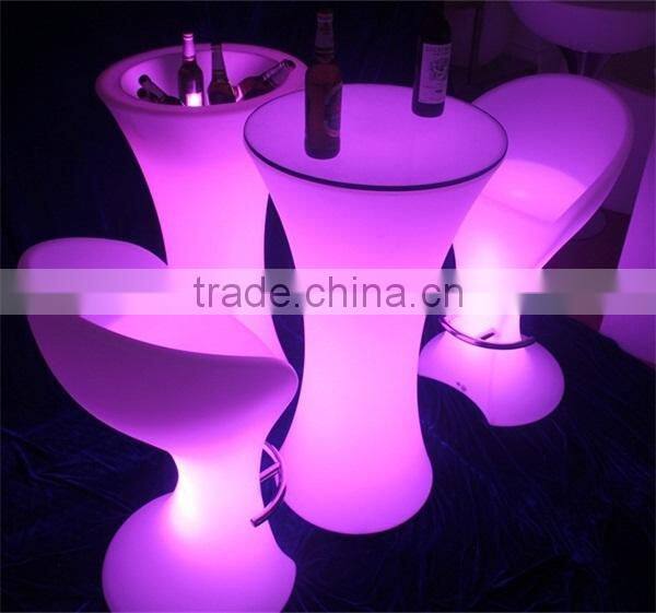 Mutli color change plastic LED Illuminated Round Table