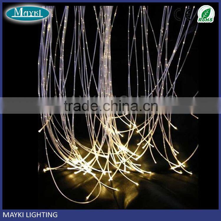 DIY modern hotel lobby chandelier light with side spot glow fibre optic and led power engine