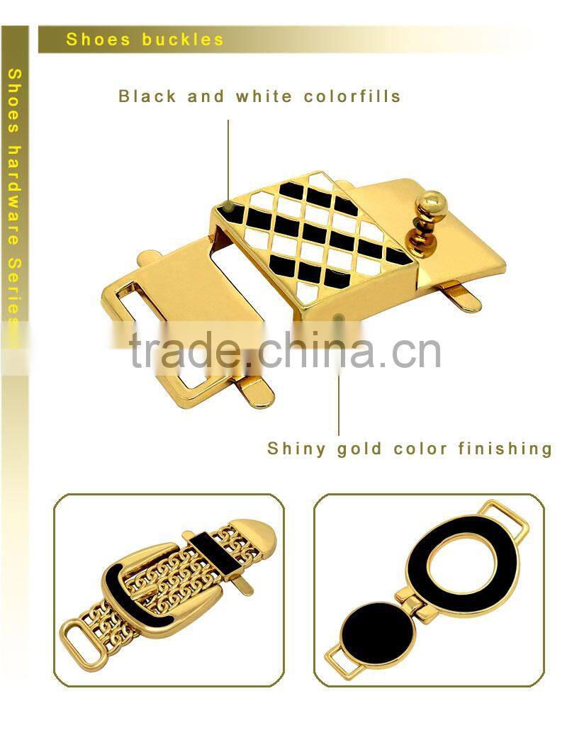 Hollowed metal ladies shoe accessories shoes buckle