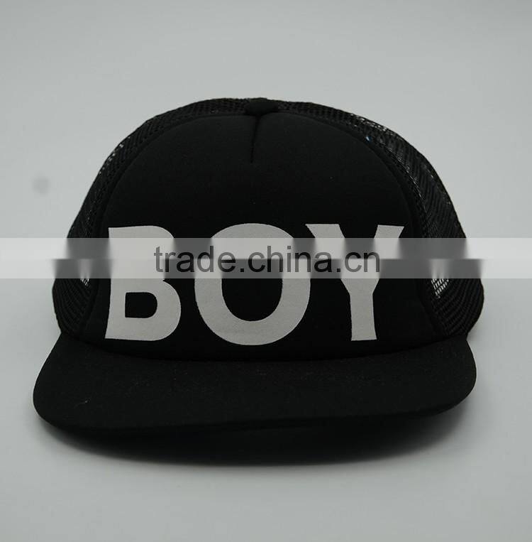 Customized flat bill hip pop fashion black 3d embroidery snapback cap