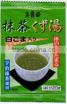 "Matcha Kuzuyu (arrowroot tea)" Japanese natural thickened healthy drink for hot dessert
