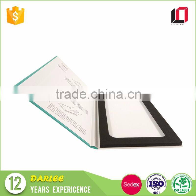 Hot selling paperboard retail flip lid custom screen protector tempered glass package with handle
