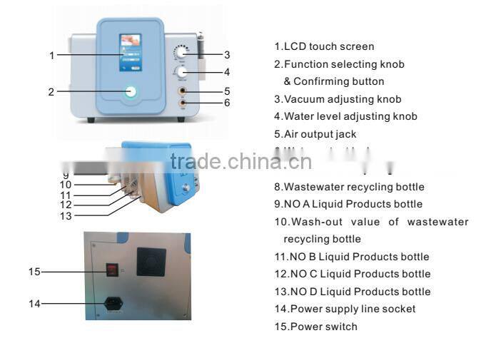 Professional 2 in 1 Portable diamond tip microdermabrasion diamond peel machine