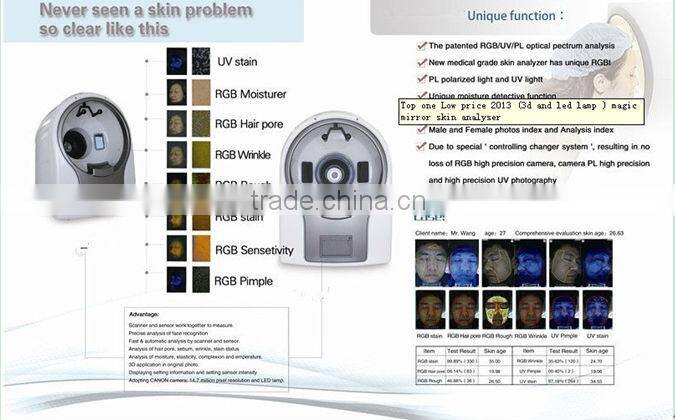 2014 High quality !portable facial beauty analysis