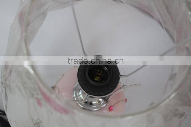 No.1 yiwu exporting commission agent wanted modern rose printed european bedside lamp/desk lamp