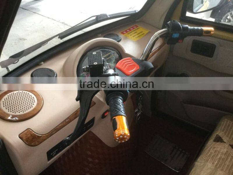 passenger use E power electric tricycle with car structure cabin