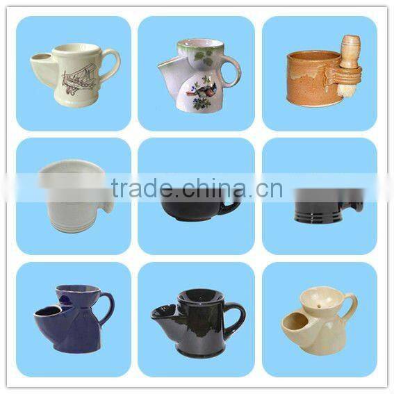 Retro black ceramic porcelain shaving mug