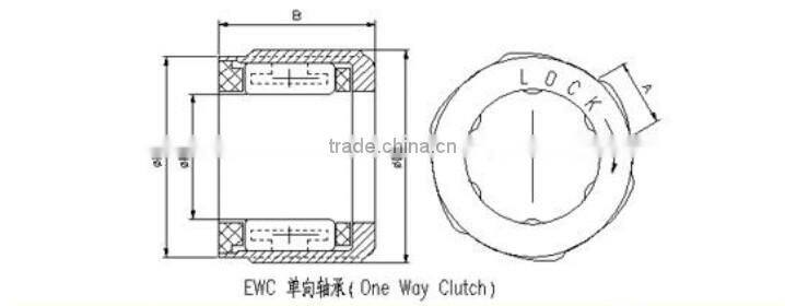 EWC series One Way Needle Bearing (Shaft dia.:4mm)