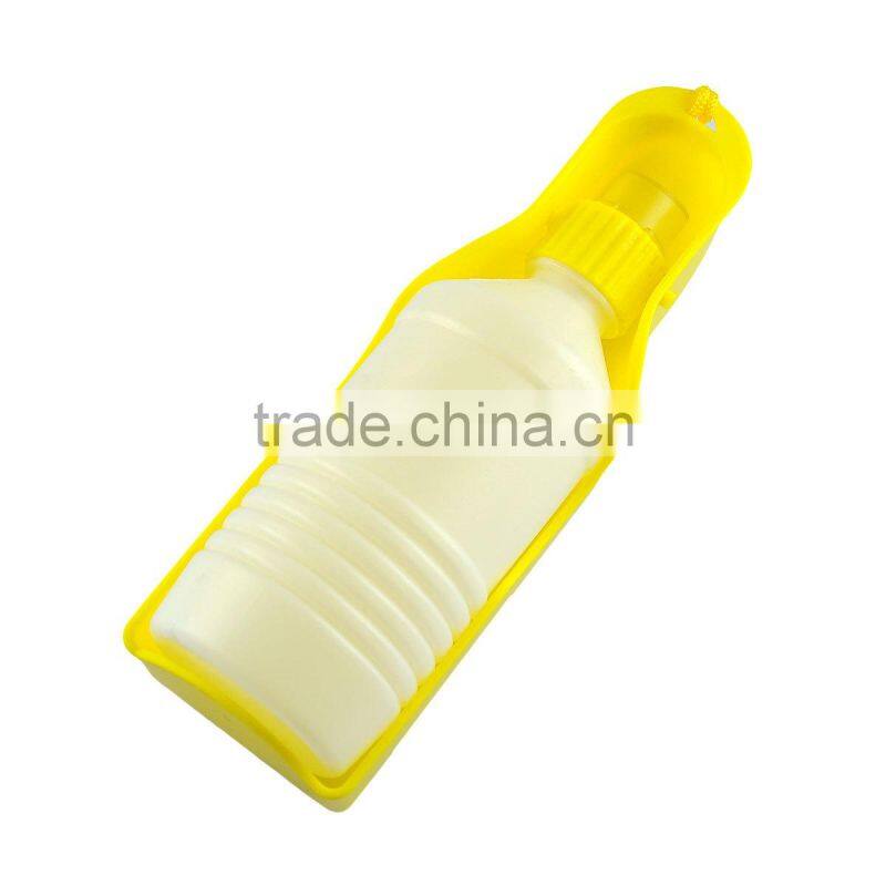 New Arrival Portable Yellow Pet Dog Cat Drink Water Bottle Dispenser Squeeze Feeding Bowl