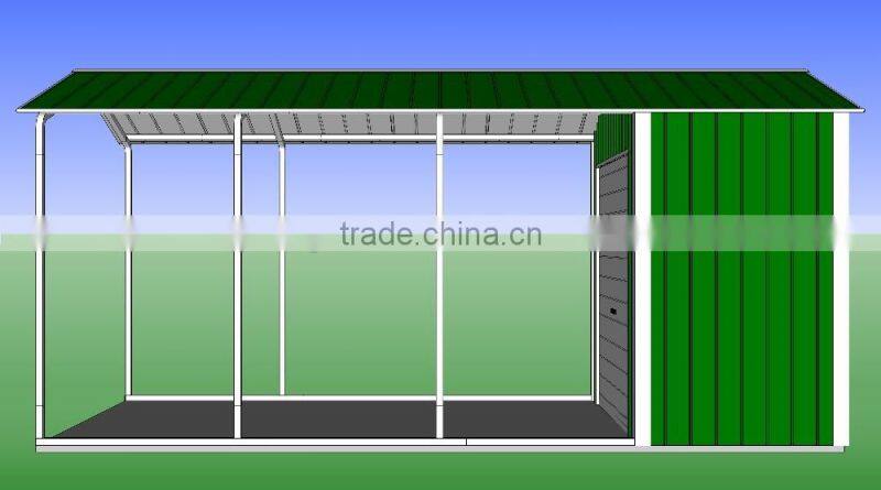 steel frame steel carport with storage room building