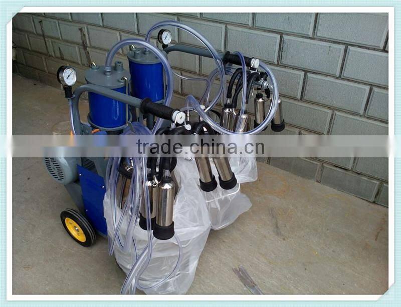 Mobile Cow Milker with Two Sets of Milk Cluster