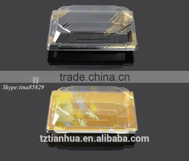 High Quality PS Disposable Plastic Sushi Container,Plastic Take Out Sushi Packaging,Japanese Sushi Box with Printed film
