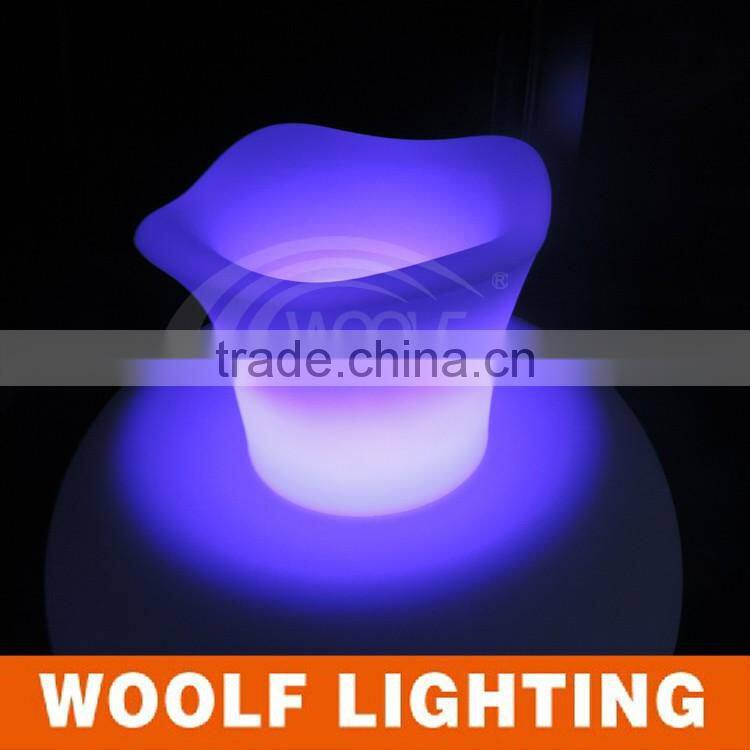 Garden led illuminating plastic flower pot color changing