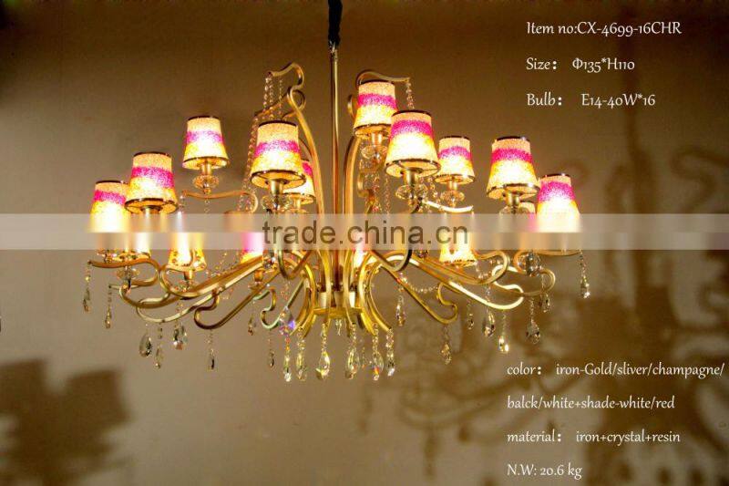 Hot Sell Luxury modern Red Metal Chandelier/Special Design Creative Metal Chandelier