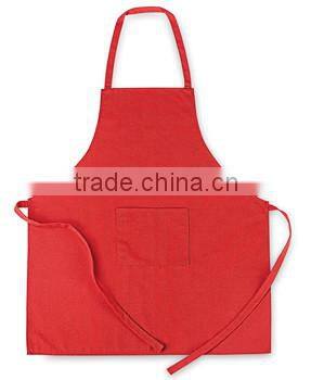 Cotton kitchen apron with front pocket as promotion