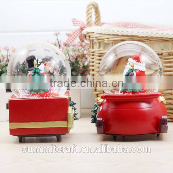 Christmas promotional gift 2016 resin snowman snow globe