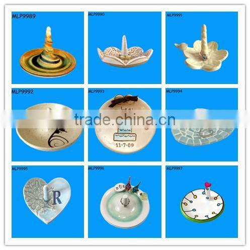 Flower Design Wedding Gift Handmade Pottery Ring Dish