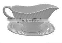 Hot sale solid color stoneware gravy boat