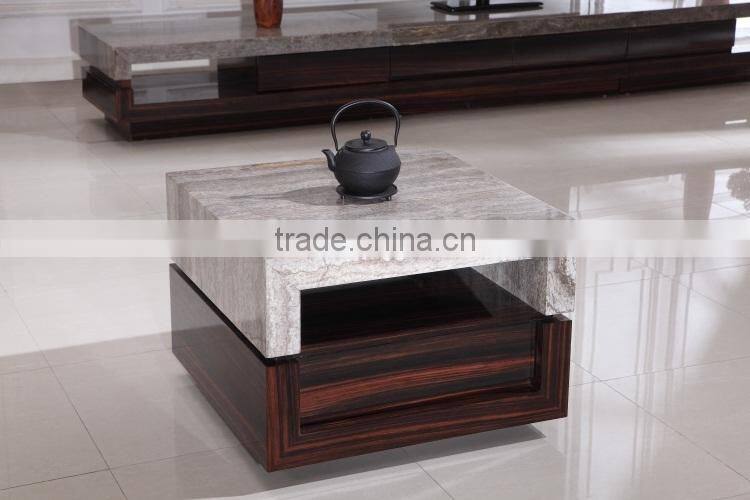 luxury living room furniture small sqaure marble top coffee table