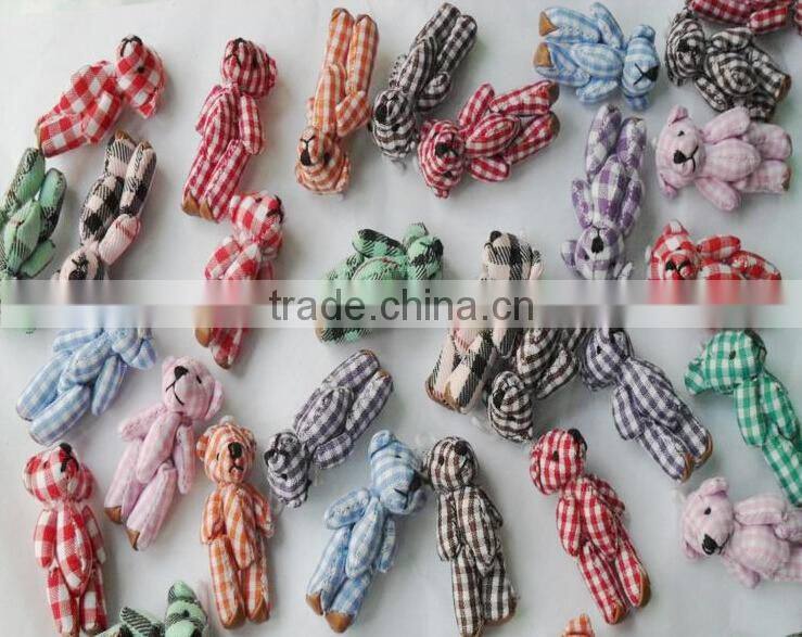 Plaid Cloth Doll Bear Joint DIY Tactic Lattice Bear DIY Handmade Plush Toys